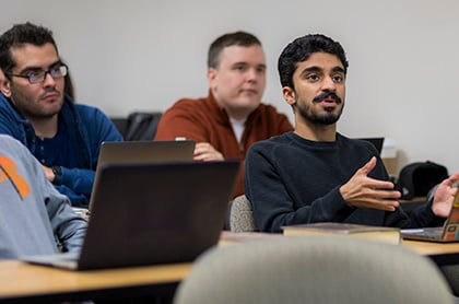 Student speaking in class